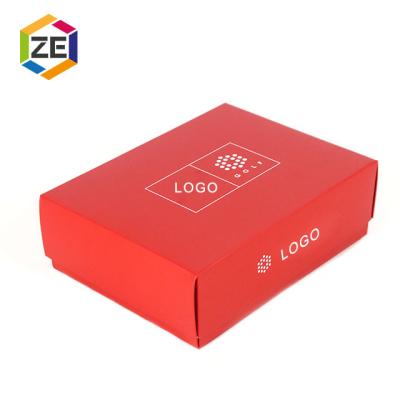 China Recyclable Foldable Easy Shipping Red Paper Box For Shoes Packaging for sale