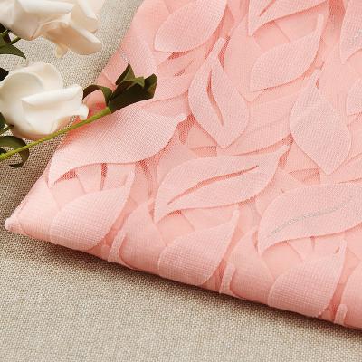 China Chinese Wholesale Hot Romantic Rose Leaf Swiss Garment Textile Clothing Burnt Fabric for sale