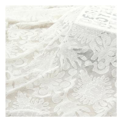 China French Fashion Wholesale Garment High Quality White Tulle Burnt Fabric For Clothing for sale