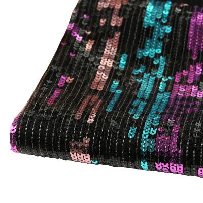 China Bar Best Selling Beautiful Breathable Multicolor Computer Barcode Sequin Mesh Fabric for sale