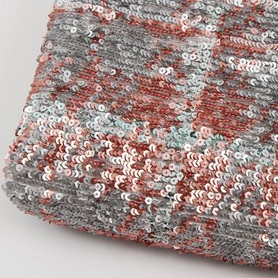 China Jacquard Manufacturers Selling Fashion Multicolor Geometric Mesh Embroidered Sequin Fabric For Fashion Women for sale