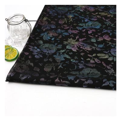 China Promotional Elegant Black African Vintage Garment Stretch Floral Mesh Fabric For Clothing for sale