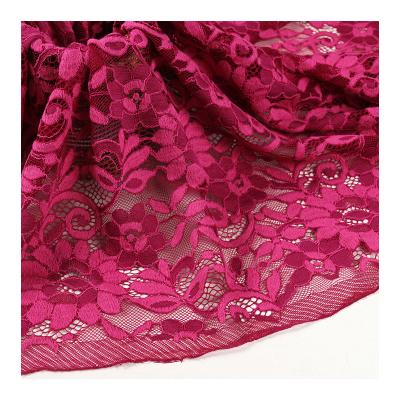 China Sustainable Hot Fashion Beautiful 3d Rose Red Floral Breathable Lace Fabric Suitable For Dress for sale