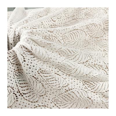 China Viable China Geju Textile Factory Quality White Sheet Pattern Breathable Eyelash Lace Fabric for sale