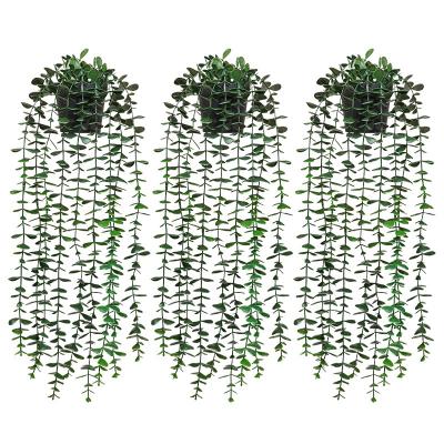 China XC-2005 Plant Eco-friendly Artificial Hanging Eucalyptus Leaves Home Hotel Living Room Decorative Flowers Artificial Flowers for sale