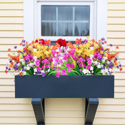 China Beautiful Colorful Artificial Flower Daisy Hemp Rope Iron Bucket Bonsai Plant Flower Handwork Artificial Flower For Home Decoration And Shop Display for sale