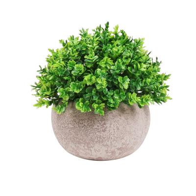 China Amazon Eco-friendly Bonsai Plants Artificial Mini Fake Green Plants Artificial Pots Trimmed Shrub Plants Home Decor for sale