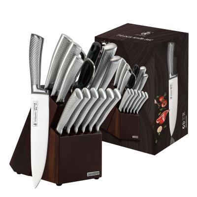 China Amazon Stocked Hot Sale 14pcs Professional Knife Stainless Steel Kitchen Chef Knife Set With Block for sale