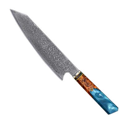 China Factory Price Sustainable Wooden Handle Cuchillos Damasco High Qualify Damascus Kitchen Steel Chef Knife for sale