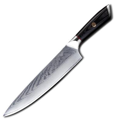 China Sustainable Vg10 Damascus Stainless Steel 8 Inch Wood Handle Cooking Chef Knife for sale