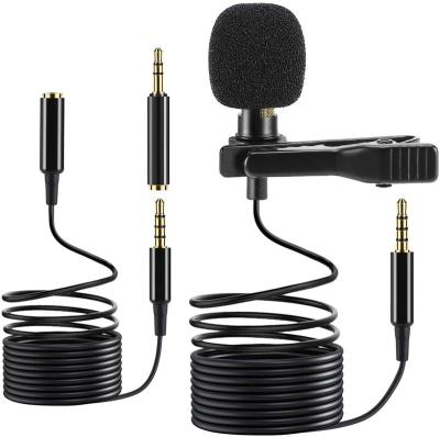 China SM-HT 3.5mm Lavalier Microphone for Live Equipment Smartphone Mic Phone Lapel Camera Lavalier Recording Microphone with Clip for sale