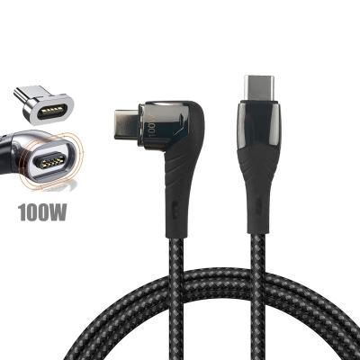 China 100W + 90 Degree + Magnetic C Palladium Charger USB-C Fast Data Dropshipping USB Charging Magnetic Cable 100W For Macbook For Notebook for sale