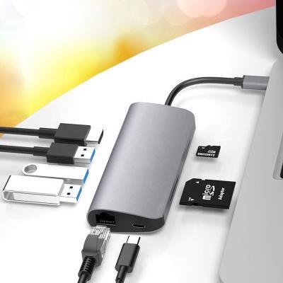 China Hot Sale Amazon Ebay Mobile Devices .desk Computer WIK-DT 8 In 1 USB C Type-C HUB PD Type C For H D M I 4K for sale