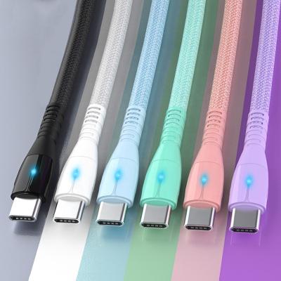 China 2.4A Max Fast Charging Colors OD 3.8 3A 5A 6A Cool Micro Type C Wik-yard New Six Type C For i Type Data Cable With LED Light for sale