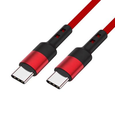 China 60W CtoC 60W Max Fast Charging Heavy Duty Nylon Wholesale Type C To Type C PD Charging USB Cable for sale