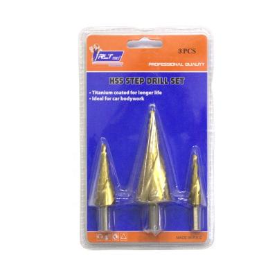 China 3pcs HSS Metal Flute Center Spiral Drill Bit Bit 4-32mm Solid Carbide Mini Drill Accessories Titanium Step 4-12mm 4-20mm Cone Drill Bits for sale