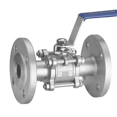 China PN16 PN40 DIN general wcb stainless steel manual floating 304 316L 3pc connection flanged end ball valves for sale