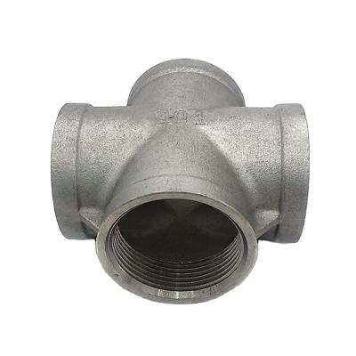 China Building ; industry; machinery 150lb bsp female threaded stainless steel ss304 316 4 way cross pipe fitting for sale