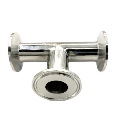 China Building ; industry; 1MPA 304/316l Stainless Steel Sanitary Pipe Equal Fittings Tri Flange Machinery 304/316l Tee For Food Grade for sale