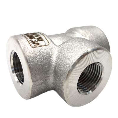 China Building ; industry; machinery ASME B16.11 stainless steel tee threaded 3000lb for forging fitting high pressure pipe tee for sale