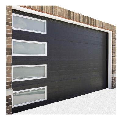 China 2021 New American Modern Steel Energy Saving Sectional Garage Doors Double With Glass Windows Above Insulated 16x8 To Flap Sliding Door Prices for sale