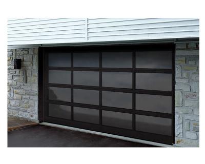 China American Modern Automatic Frosted PC Garage Sectional Door Sound Insulation Folding Overhead Transparent Glass Sliding Doors For Residential House for sale