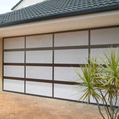 China Sliding Automatic Insulated Aluminum Overhead Garage Doors Frosted Transparent PC Sectional Sliding Doors for sale