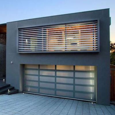 China Automatic Garage Overhead Sliding Sliding Door Aluminum Commercial Automatic Glass Panel Doors for sale