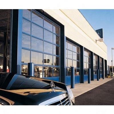 China Sliding Overhead Transparent Industry Frame Aluminum Glass Garage Sectional Door for sale