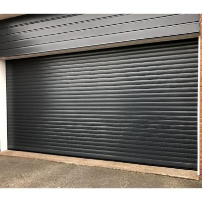 China Easily Assembled Automatic Residential Aluminum Doors Roller Shutter Remote Control Roll Up Manual Garage Doors Cylinder Office Door 9x8 for sale