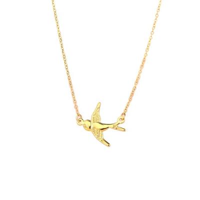 China FASHIONABLE high-end jewelry swallow shape necklaces pendants jewelry stainless steel jewelry necklace 18K gold necklace for girls 2021 for sale