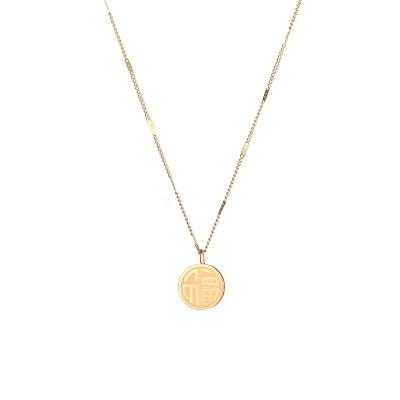 China Fashion Jewelry 14k Trendy Luxury Gold Plated Rainstone Inlay Necklace Stainless Steel Pendant Necklace For Women for sale