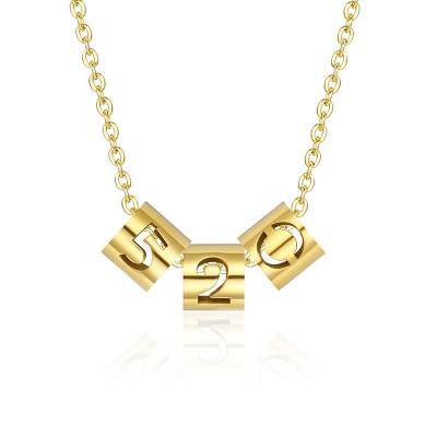 China Fashion Jewelry 14k Trendy Luxury Gold Plated Rainstone Inlay Necklace Stainless Steel Pendant Necklace For Women for sale