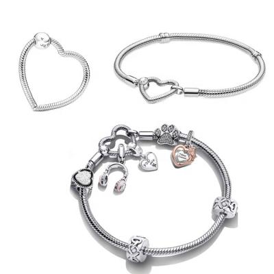 China 2021 fashion new design romantic buckle snake bone heart-shaped chain chain with charm925sterlingsilverbracelet lady for sale