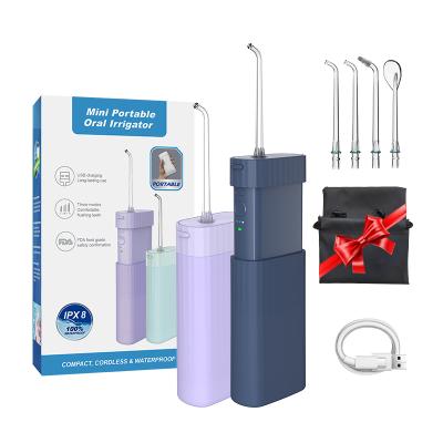 China Hotel Durable Battery Dental Irrigator Jet Selection For Teeth Cleaning Water Teeth Flosser In 3 Modes for sale