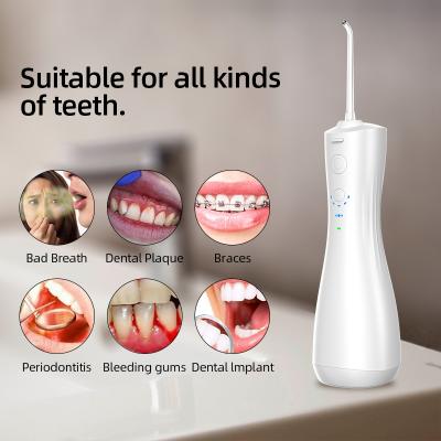 China Electric Dental Oral Water Flosser Tooth Irrigator 250ml Portable Wireless Hotel Handle Water Pick Waterproof for sale