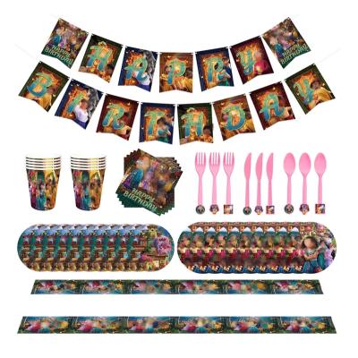 China LHD Amazon Hot Sale Kids Paper Birthday Party Tableware Set Happy Birthday Decoration Theme Balloons Encanto Party Supplies for sale