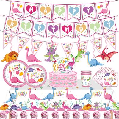 China LHD Paper Factory Amazon Wholesale Hot Sale Kid's Birthday Decorations Cutlery Set Dinosaurs Birthday Decoration Party Supplies for sale