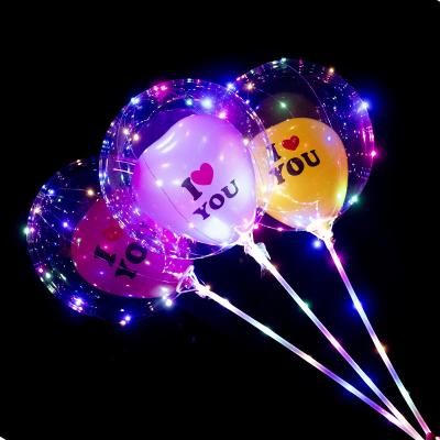 China Gift Toy Wholesale Custom Bobo Ballon 18/20/24/32 Inch LED Colorful Light Balloon New Year Flashing Decoration Balloon Wedding Party for sale