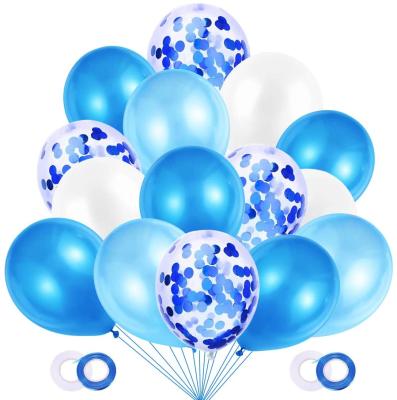 China Latex Boy Baptism Decoration Bluewhite Confetti Helium Balloon, Ceremony, Wedding Boy Birthday Decoration for sale