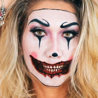 China LHD Amazon Temporary Hot Sale Spot Merchandise Mask Temporary Halloween Tattoo Sticker Face Mouth Props Cosplay Scary Decorations for sale