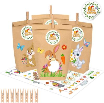 China Gift & Open The Latest DIY Kraft Paper Bag Candy Bag Easter Bunny Gift Bag for sale