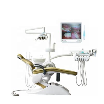 China Luxury Dental Unit Chair European Style Metal Unit Chair CE Approval With Intraoral Camera for sale