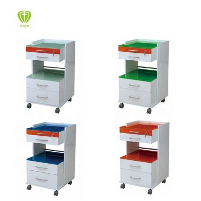 China TOP Steel Dental Clinic Mobile Cabinet Furniture Medical Stainless Steel Mobile Trolley for sale