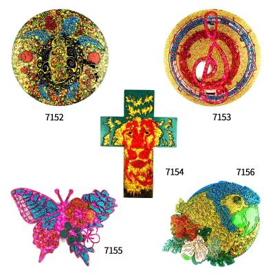 China 7145 Lion Turtle Music Symbol Silicone Mold Resin DIY Butterfly Viable Parrot Cross Coaster Epoxy Round Coaster Mold for sale