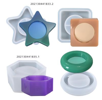 China Viable Silicone Mold Diy Star Candle Holder Family Ornaments Five-pointed Candle Molds Silicone Mold for sale