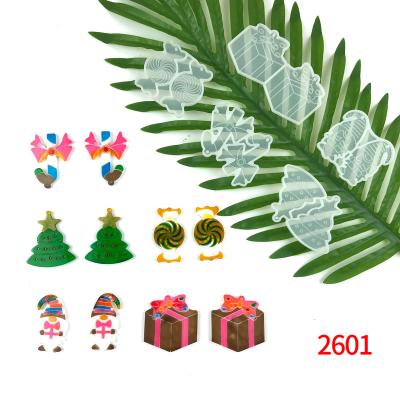 China Viable 2601 Christmas Earrings Santa Studs Molds Epoxy Resin Jewelry Making Art Craft Mold DIY Silicone Mold for sale