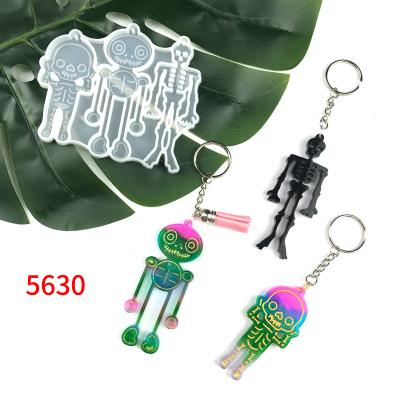 China 5630 Viable Skull Key Chain Epoxy Resin Silicone Molds for sale