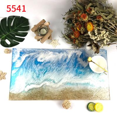 China Customized 5541 4CM Large Size Viable Liquid Artwork Resin Tray Geode Tray Silicone Liquid Mold For Resin Crafts Making for sale