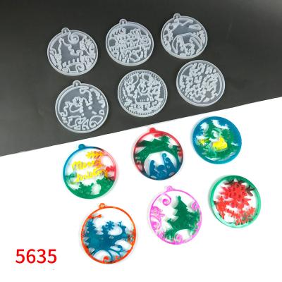 China Christmas 5635 Viable Christmas Ornament Silicone Mold Key Chain Epoxy Resin For Silicone Molds for sale